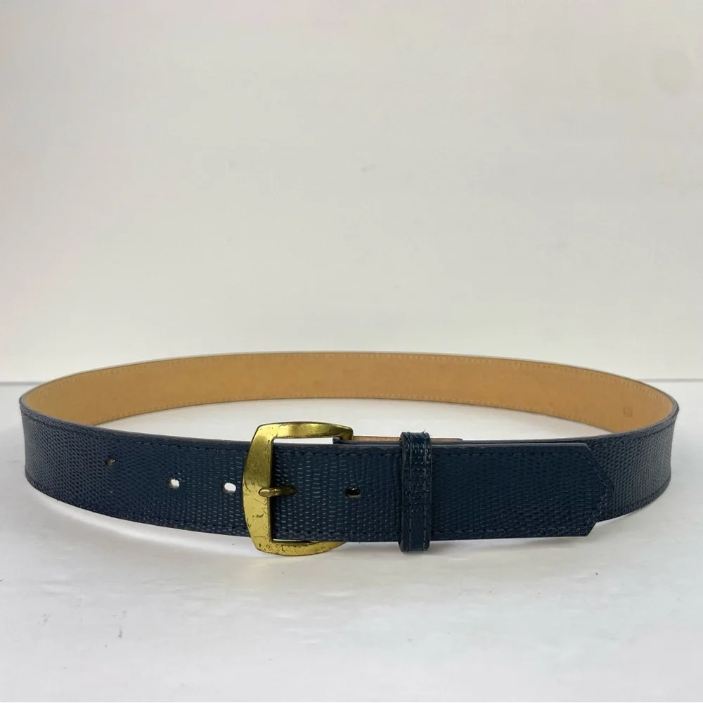 Vintage‎ Navy Blue Snakeskin Texture Belt